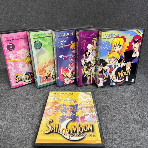 Sailor Moon DVD Lot Seasons 1-5 + The Movies Limited Uncut...